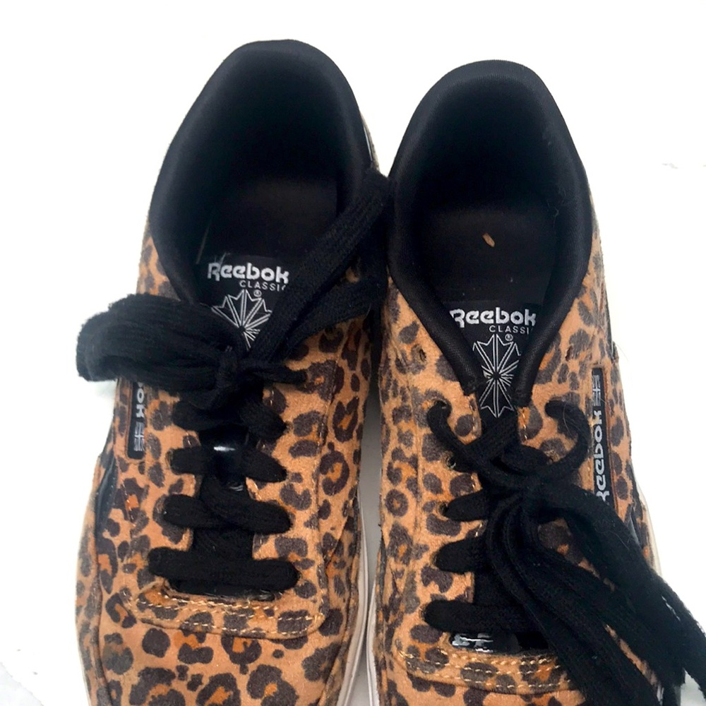 Reebok, size 5, cheetah print.